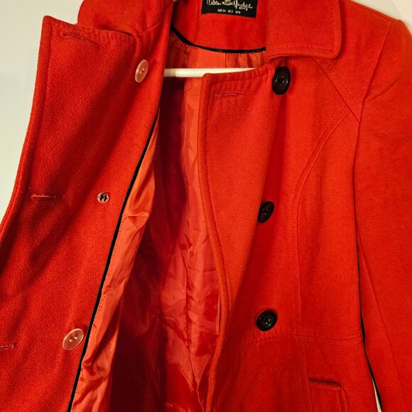 Miss Selfridge Red Peacoat - Size: US 2 - Picture 3 of 7